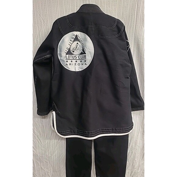 Size A3 BJJ Brazilian Jiu-Jitsu Gi MMA (uniform) Black White Trim w/ Travel Bag - Picture 4 of 13